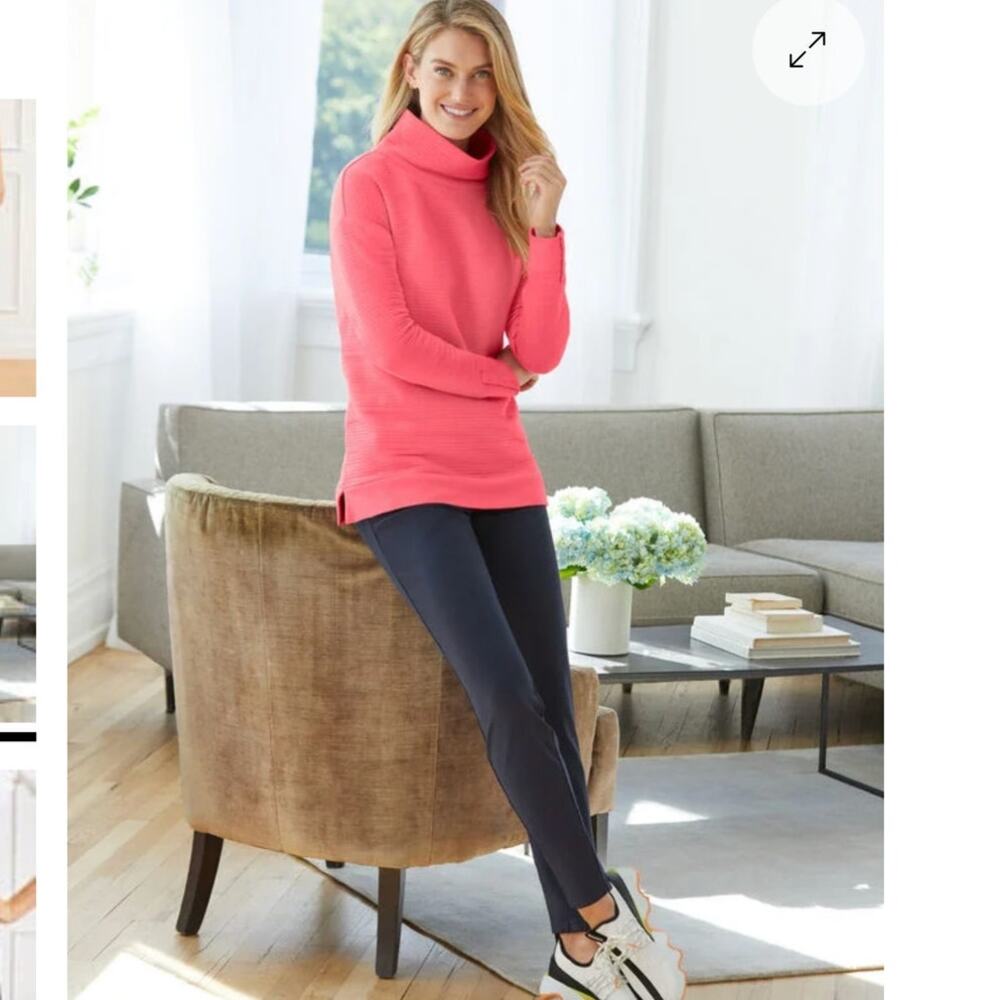 EUC Talbots Navy Blue OUT & ABOUT Stretch Knit Jogger Style # P213034526  Small